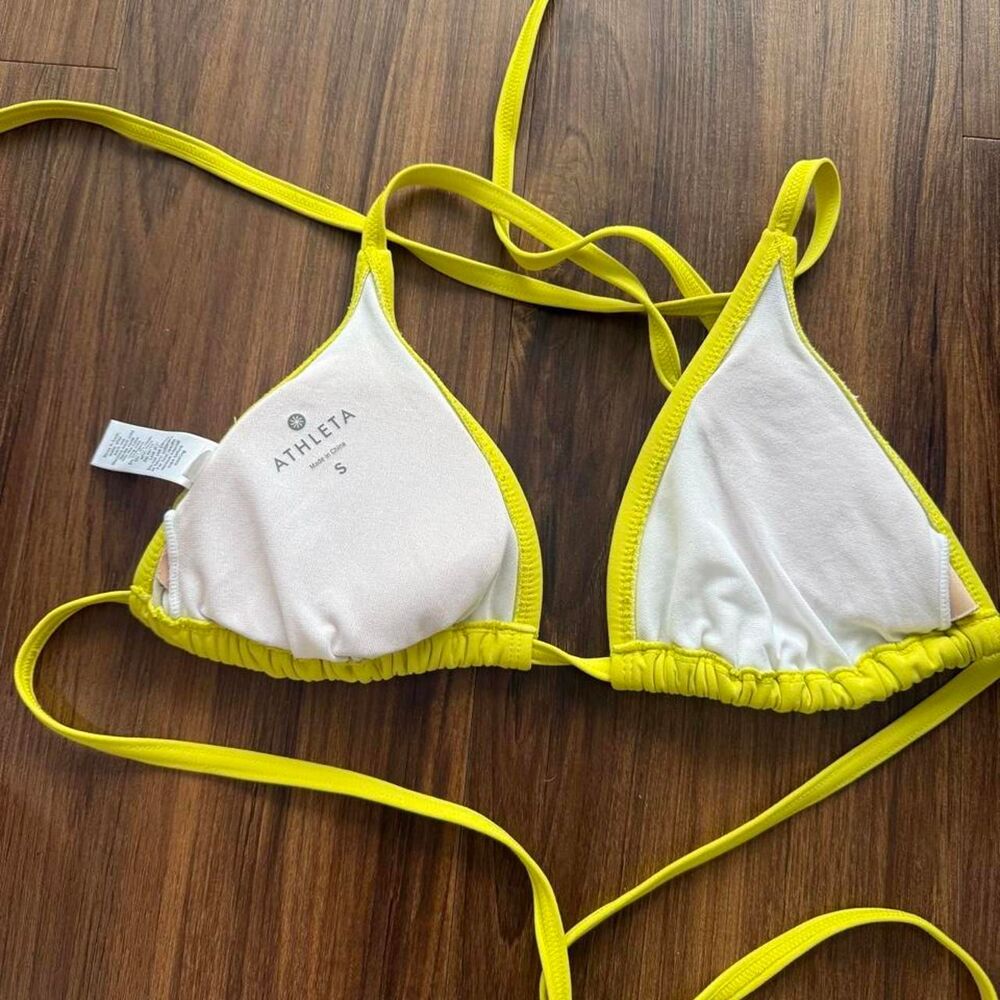 Athleta Women's Yellow Bikini Top Size small | Removable padding - Picture 6 of 6